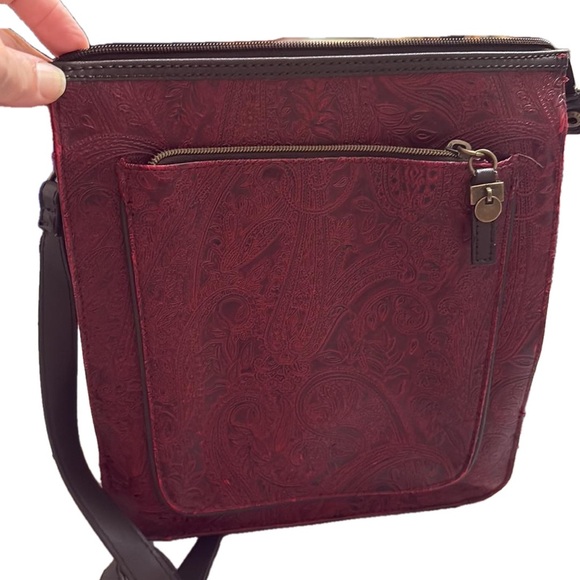 Relic Red Embossed Bag with lots of Compartments - Picture 2 of 8